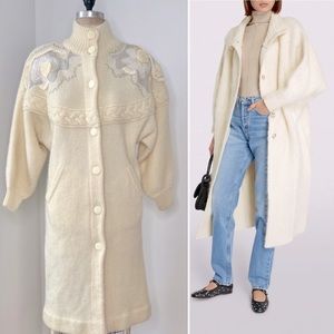 Vintage I.B. Diffusion Mohair Duster Sweater Coat